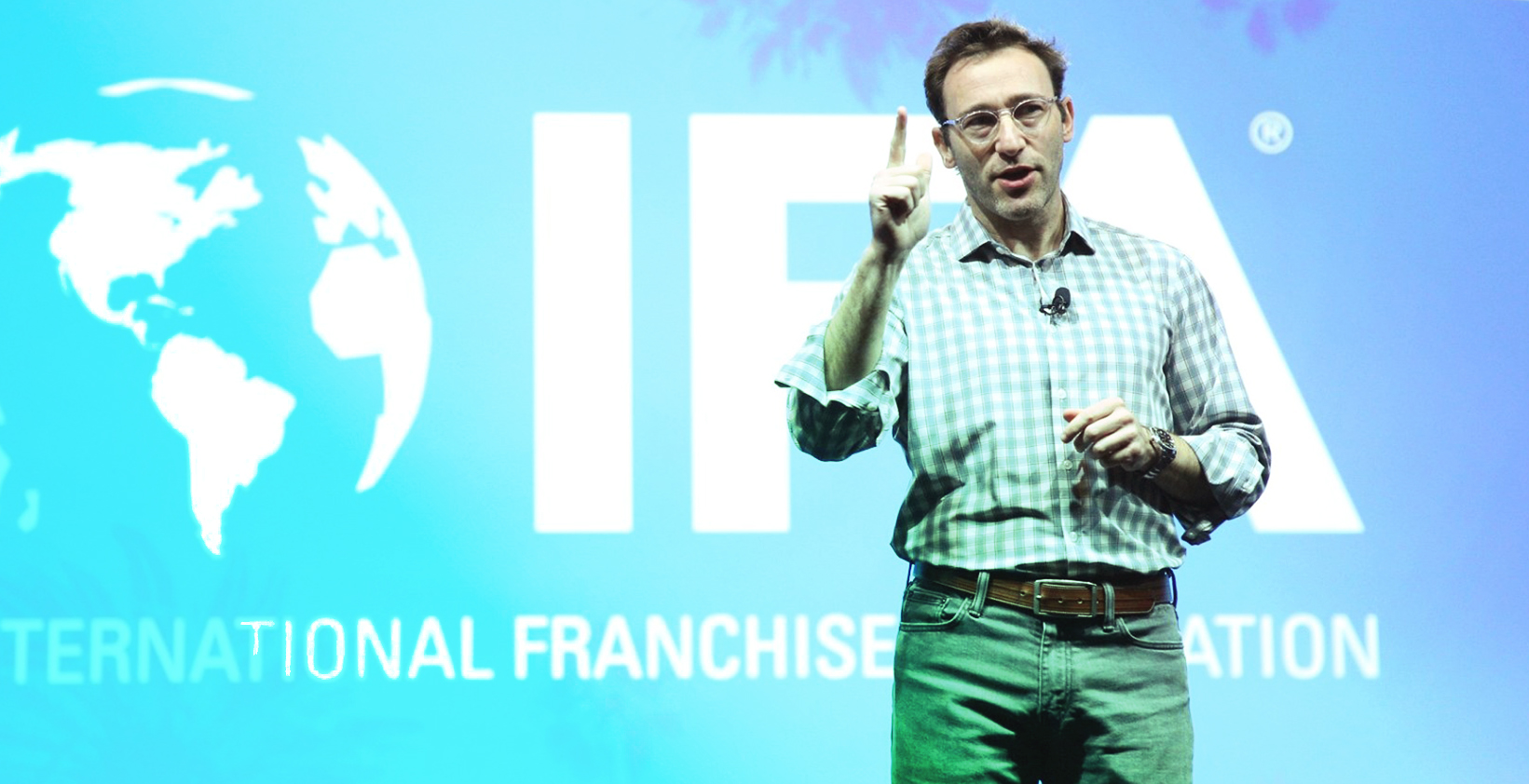Simon Sinek speaking at International Franchise Association 2020 conference in Orlando, FL