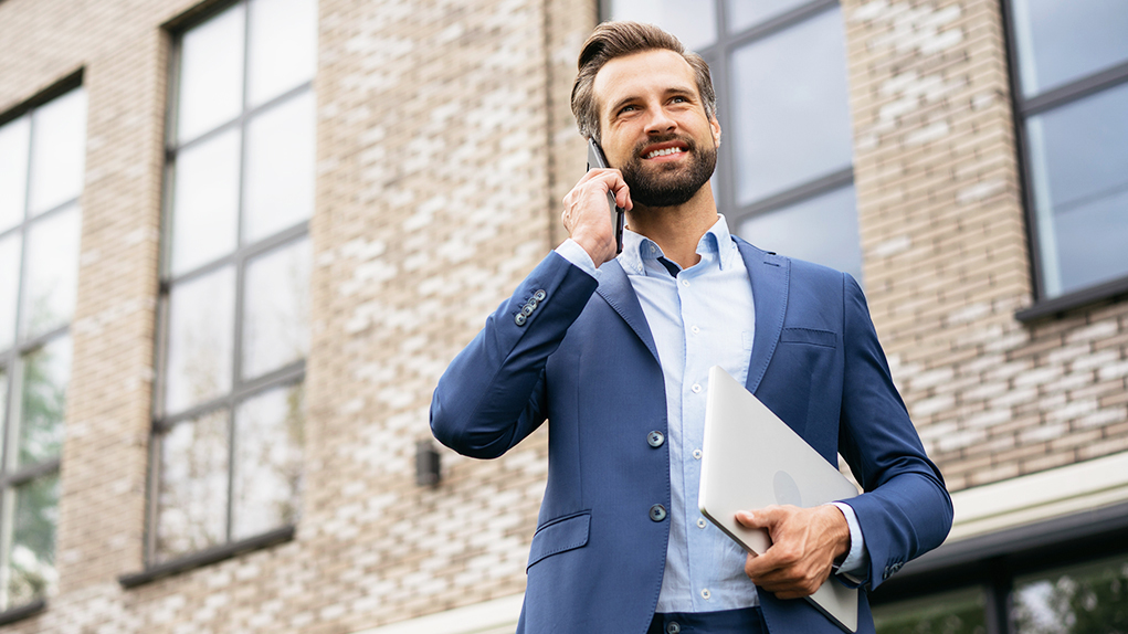 Businessman on a cellphone